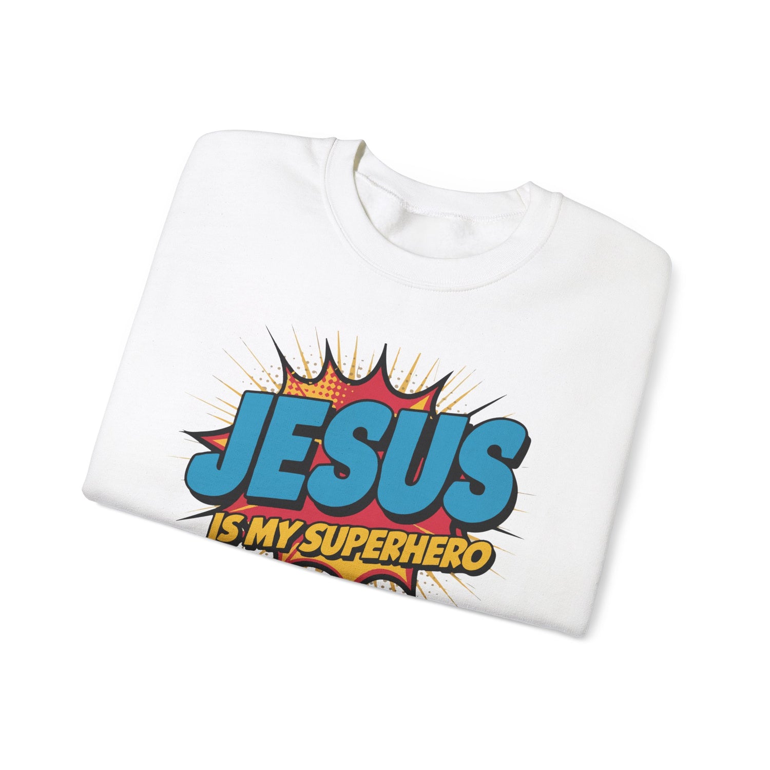 Unisex Heavy Blend™ Crewneck Sweatshirt ‘Jesus is my Superhero