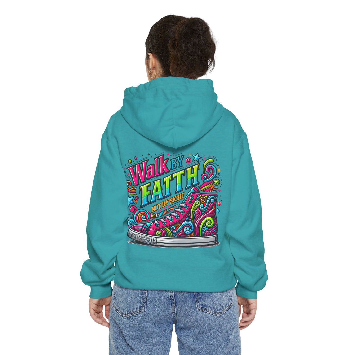 ‘’ walk by Faith” Unisex Garment-Dyed Hoodie