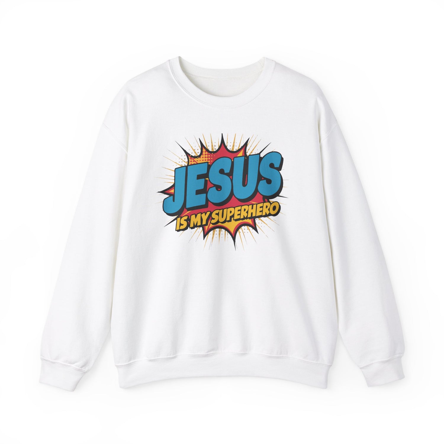 Unisex Heavy Blend™ Crewneck Sweatshirt ‘Jesus is my Superhero