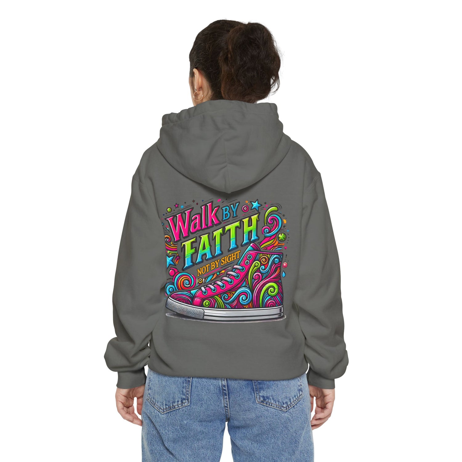 ‘’ walk by Faith” Unisex Garment-Dyed Hoodie