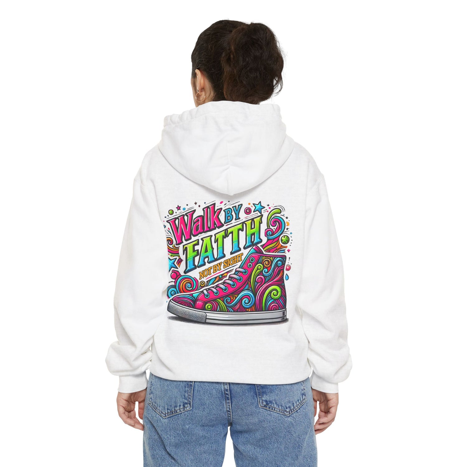 ‘’ walk by Faith” Unisex Garment-Dyed Hoodie