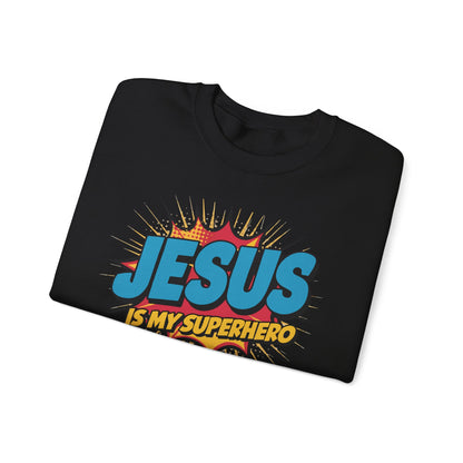 Unisex Heavy Blend™ Crewneck Sweatshirt ‘Jesus is my Superhero