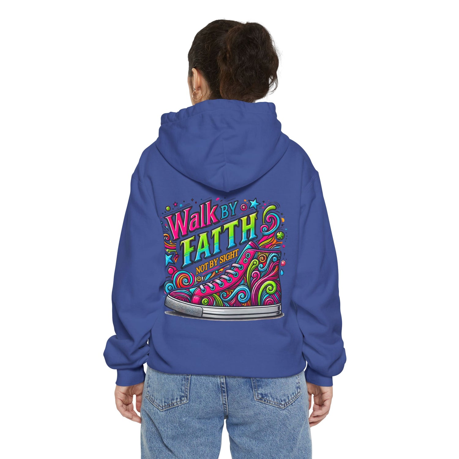 ‘’ walk by Faith” Unisex Garment-Dyed Hoodie