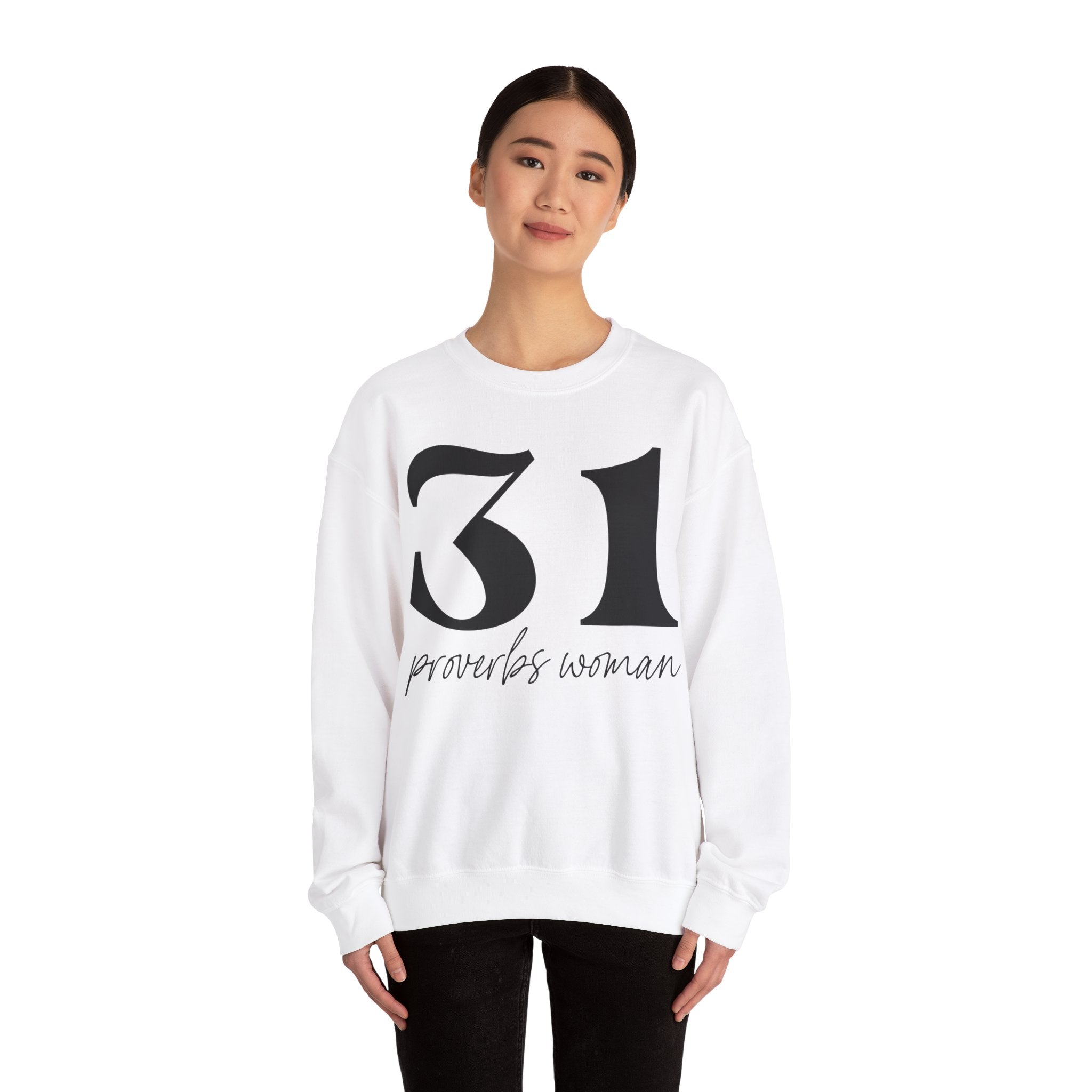 31 proverb woman Unisex Heavy Blend™ Crewneck Sweatshirt
