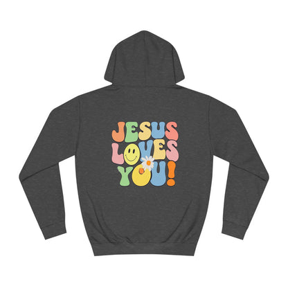 “ Jesus Loves You”, Unisex College Hoodie